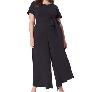 Size 20 Lane Bryant Lena Ankle Wide Leg Jumpsuit black